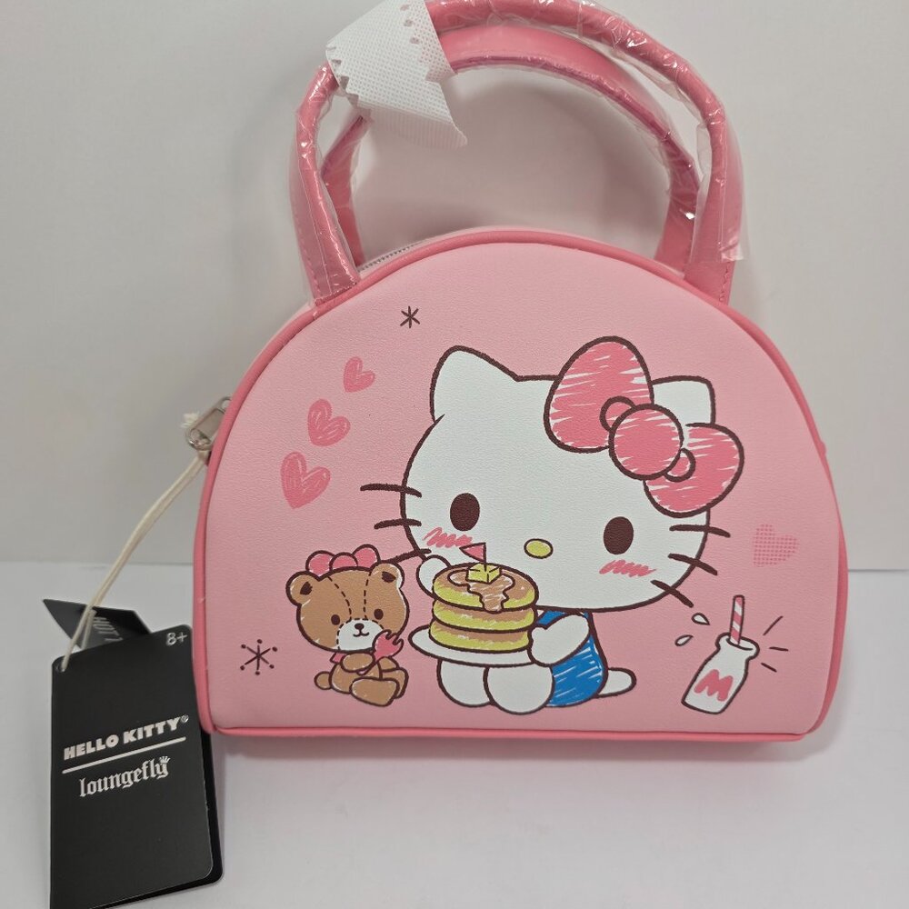 Loungefly Sanrio Hello Kitty Tiny Chum Treats Panckes Pink Dome Crossbody Bag